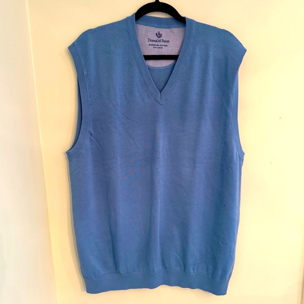 Donald Ross Sportswear V-Neck 100% Cotton Sweater Vest Size 2-XL